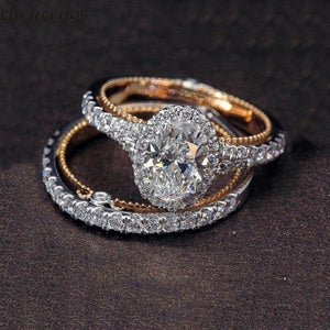 Vintage Two-Tone Wedding Ring Set